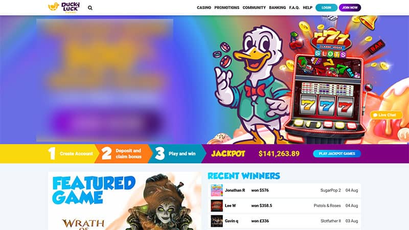 DuckyLuck casino review & lobby