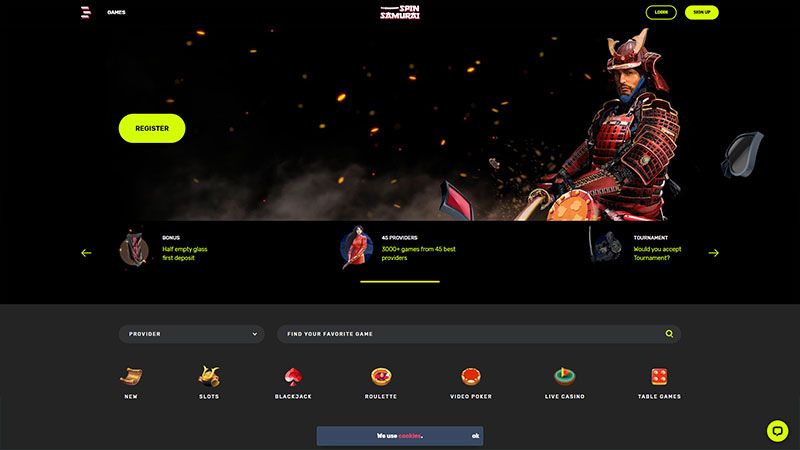 Spin Samurai casino review & lobby
